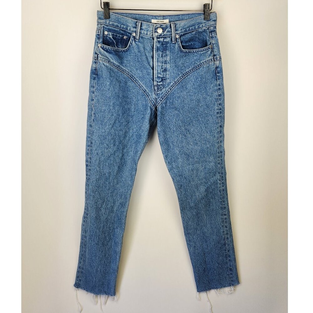 GRLFRND Miranda Western Raw Hem Jeans in Remember Me sz 28